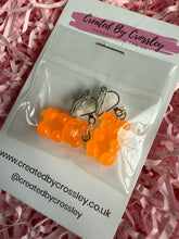 Load image into Gallery viewer, Orange Gummy Bear Clip On Earrings

