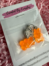 Load image into Gallery viewer, Orange Gummy Bear Clip On Earrings
