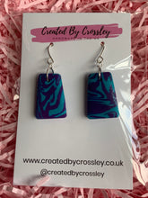 Load image into Gallery viewer, Purple Blue Clay Earrings
