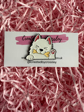 Load image into Gallery viewer, White Dog Pin Badge
