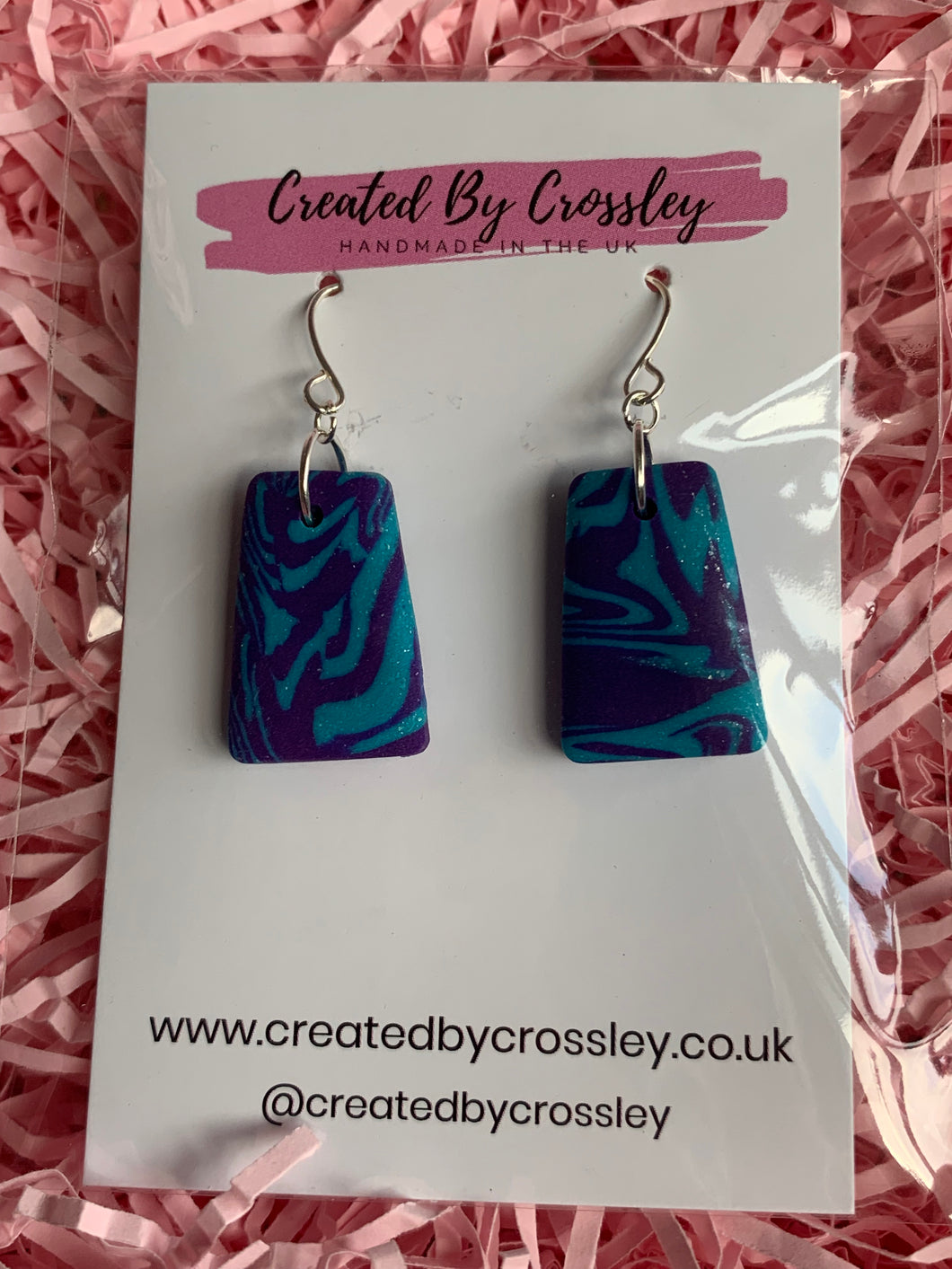 Purple Blue Clay Earrings