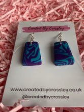 Load image into Gallery viewer, Purple Blue Clay Earrings
