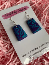 Load image into Gallery viewer, Purple Blue Clay Earrings
