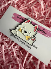 Load image into Gallery viewer, White Dog Pin Badge

