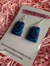 Load image into Gallery viewer, Purple Blue Clay Earrings
