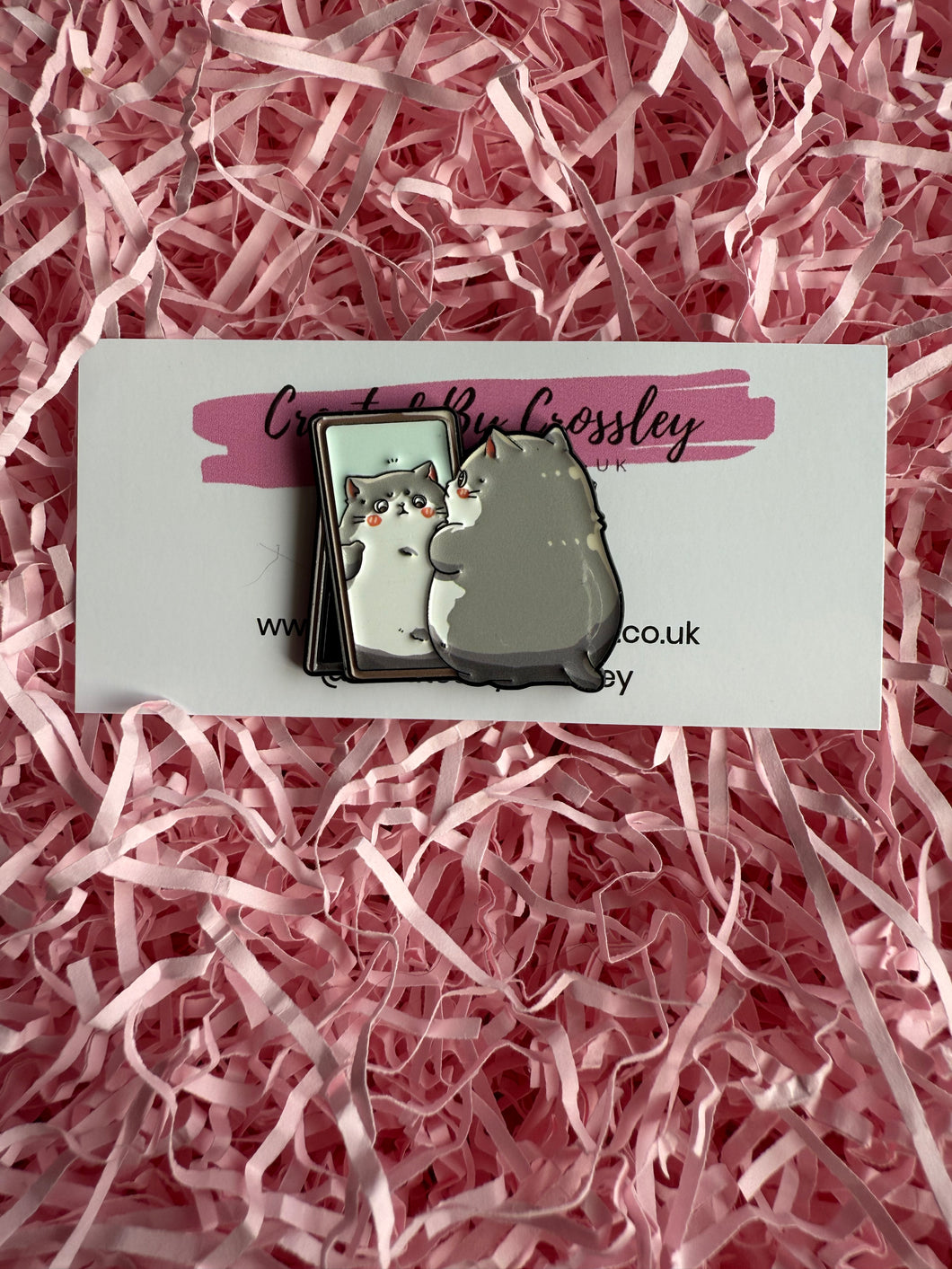 Mirror Cat Pin Badge