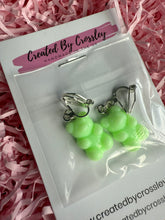 Load image into Gallery viewer, Light Green Gummy Bear Clip On Earrings
