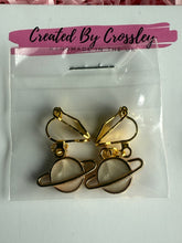 Load image into Gallery viewer, White Planet Clip On Earrings
