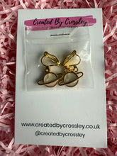 Load image into Gallery viewer, White Planet Clip On Earrings
