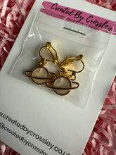 Load image into Gallery viewer, White Planet Clip On Earrings
