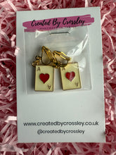 Load image into Gallery viewer, Ace of Hearts Card Clip On Earrings
