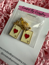 Load image into Gallery viewer, Ace of Hearts Card Clip On Earrings
