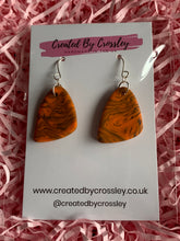 Load image into Gallery viewer, Orange Blue Clay Earrings
