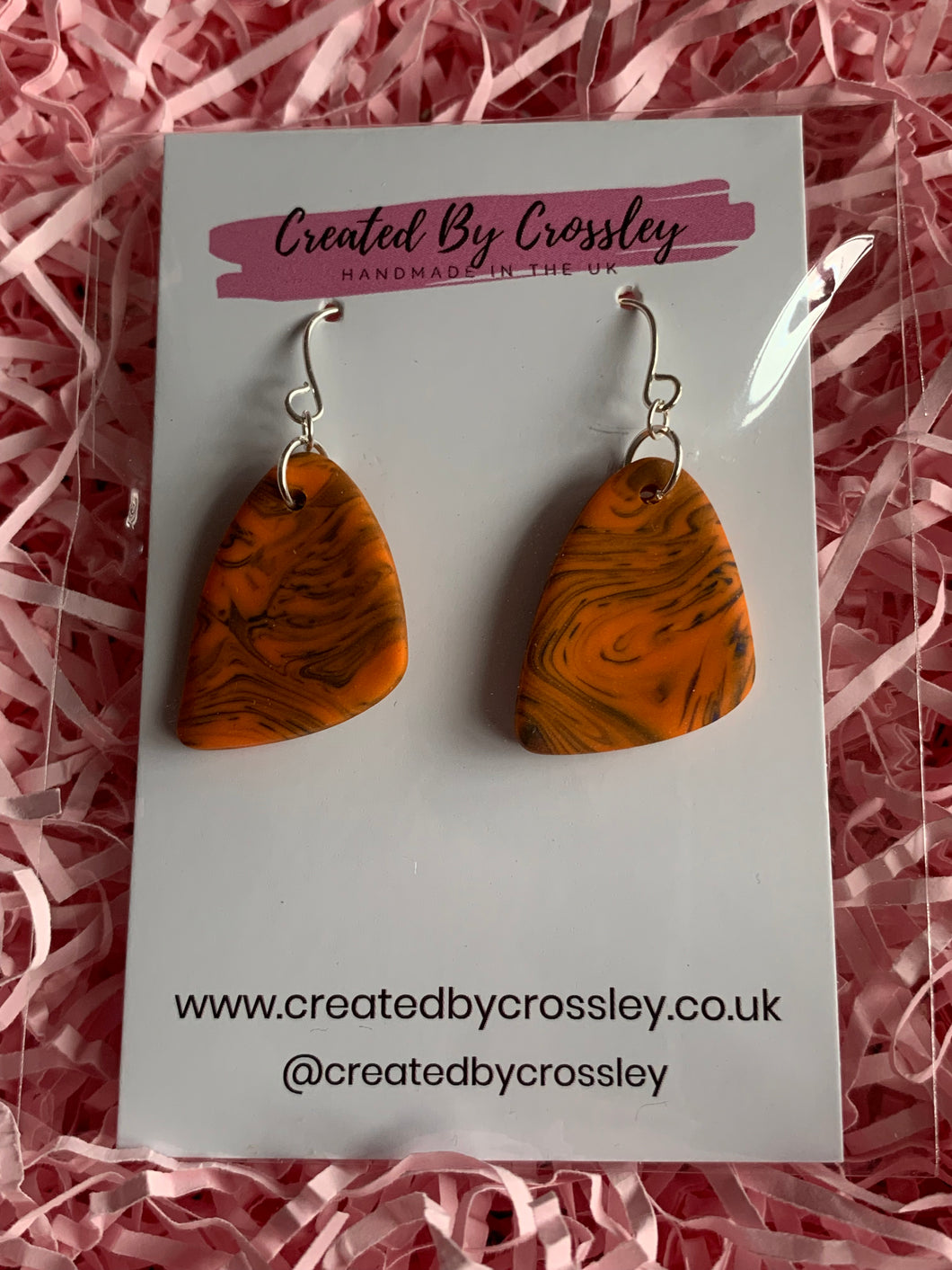 Orange Blue Clay Earrings