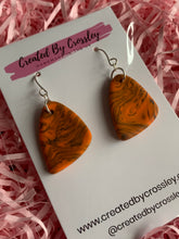 Load image into Gallery viewer, Orange Blue Clay Earrings
