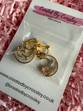 Load image into Gallery viewer, Moon Star Clip On Earrings

