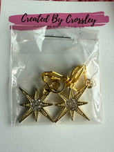Load image into Gallery viewer, Gem Star Clip On Earrings
