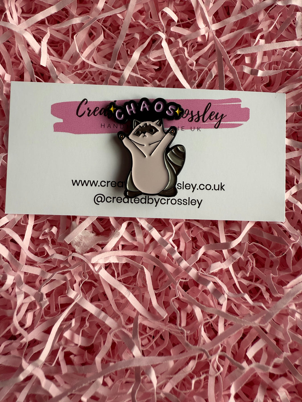 Chaos Raccoon Pin Badge