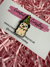 Load image into Gallery viewer, Christmas Pug Dog Pin Badge
