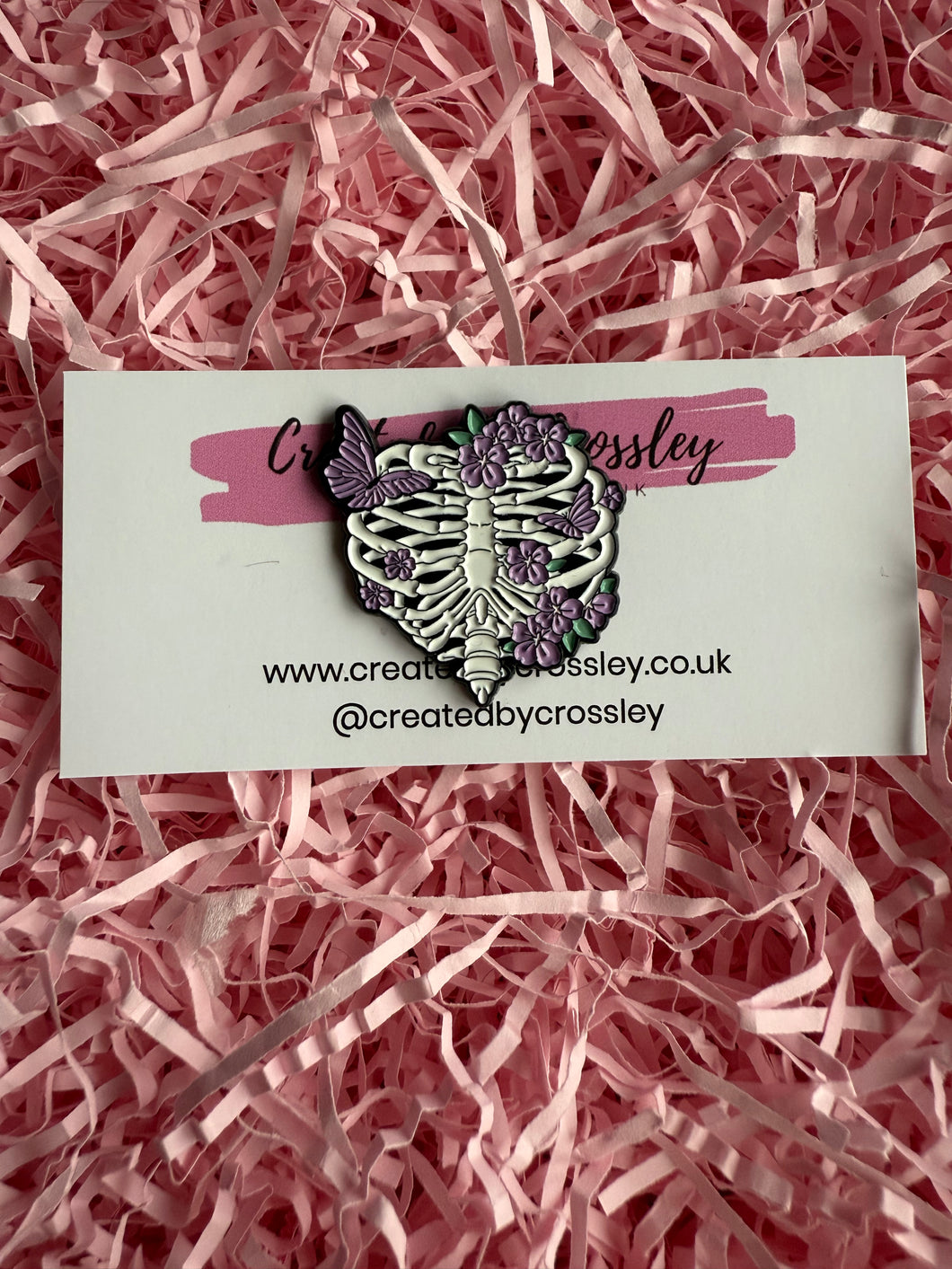 Skeleton Heart Pin Badge