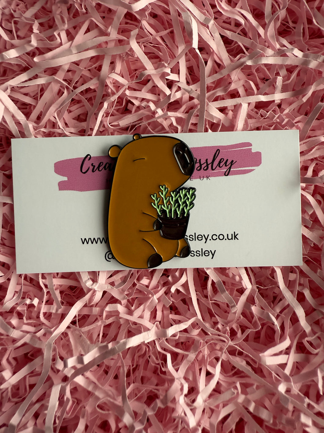Large Plant Capybara Pin Badge