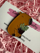 Load image into Gallery viewer, Large Plant Capybara Pin Badge

