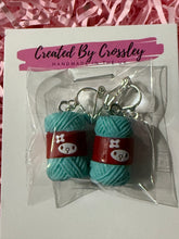 Load image into Gallery viewer, Blue Yarn Wool Clip On Earrings

