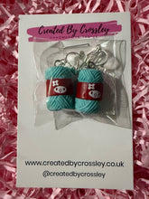 Load image into Gallery viewer, Blue Yarn Wool Clip On Earrings

