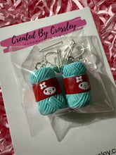 Load image into Gallery viewer, Blue Yarn Wool Clip On Earrings
