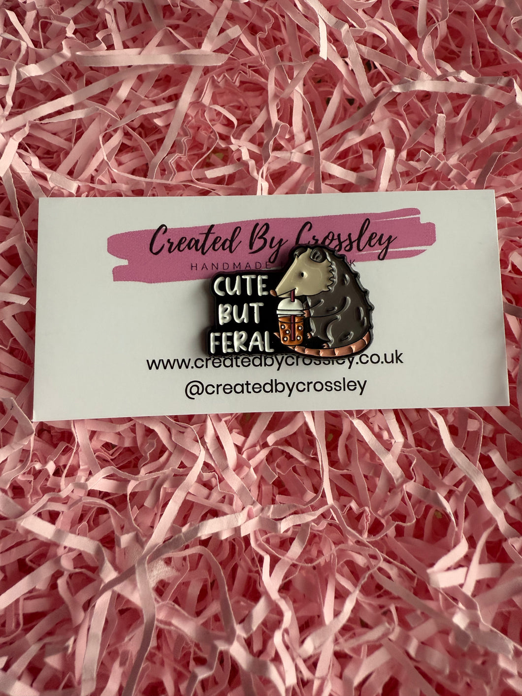 “Cute but feral” Possum Pin Badge