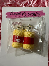Load image into Gallery viewer, Yellow Yarn Wool Clip On Earrings
