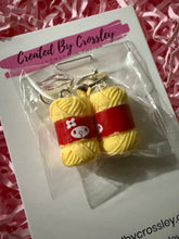 Load image into Gallery viewer, Yellow Yarn Wool Clip On Earrings
