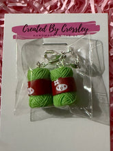 Load image into Gallery viewer, Green Yarn Wool Clip On Earrings
