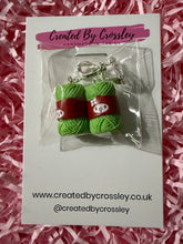 Load image into Gallery viewer, Green Yarn Wool Clip On Earrings
