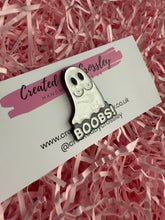 Load image into Gallery viewer, Boobs! Ghost Pin Badge

