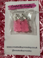 Load image into Gallery viewer, Pink Gummy Bear Clip On Earrings
