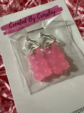 Load image into Gallery viewer, Pink Gummy Bear Clip On Earrings
