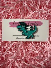Load image into Gallery viewer, Book Dinosaur Pin Badge
