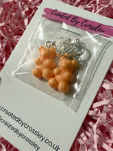 Load image into Gallery viewer, Coral Gummy Bear Clip On Earrings

