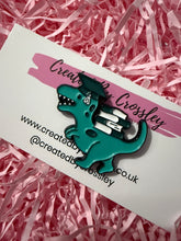 Load image into Gallery viewer, Book Dinosaur Pin Badge
