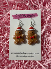 Load image into Gallery viewer, Festive Gingerbread Man Charm Earrings
