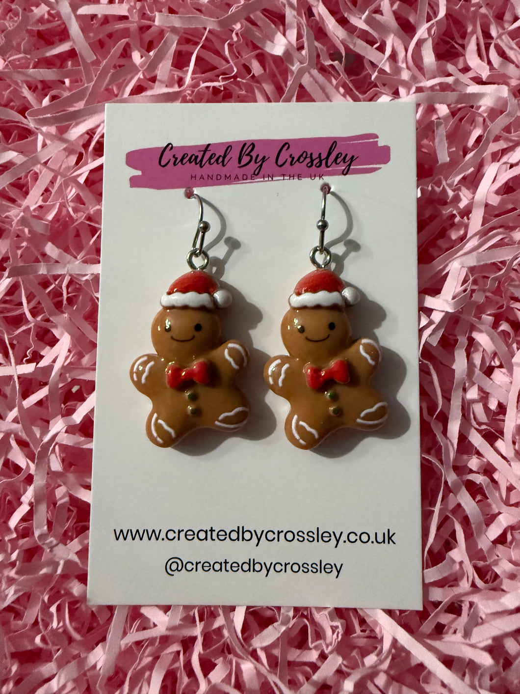 Festive Gingerbread Man Charm Earrings
