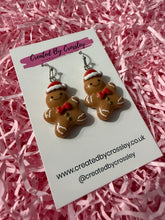 Load image into Gallery viewer, Festive Gingerbread Man Charm Earrings

