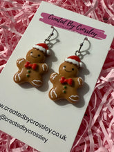 Load image into Gallery viewer, Festive Gingerbread Man Charm Earrings
