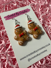 Load image into Gallery viewer, Festive Gingerbread Man Charm Earrings
