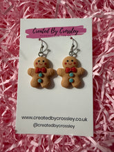 Load image into Gallery viewer, Chunky Gingerbread Man Charm Earrings
