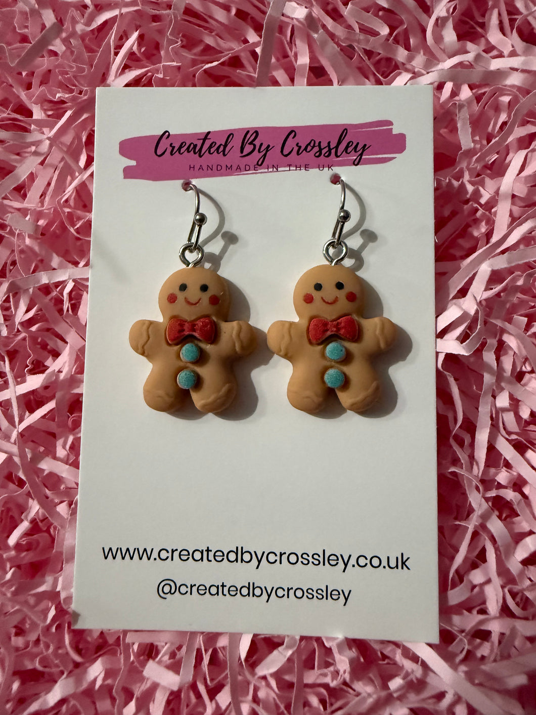 Chunky Gingerbread Man Charm Earrings
