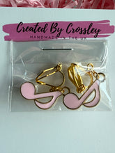 Load image into Gallery viewer, Pink Music Note Clip On Earrings
