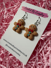 Load image into Gallery viewer, Chunky Gingerbread Man Charm Earrings
