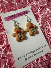 Load image into Gallery viewer, Chunky Gingerbread Man Charm Earrings
